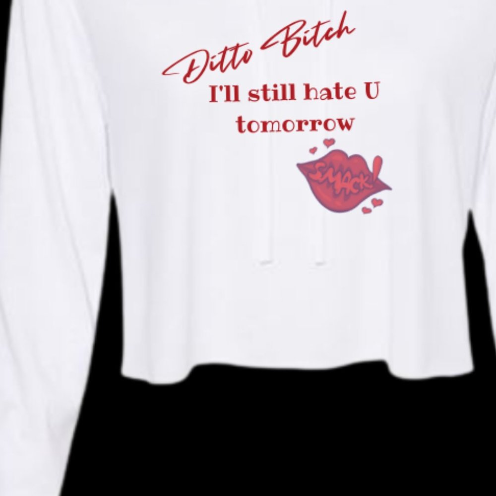 White Crop Long Sleeve Tee
